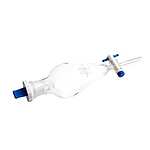 PYREX 125mL PearㅡShaped Squibb Separatory Funnel, PTFE Product Standard Stopcock, PLyethylene Standard Taper Stopper (6404-125)