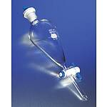 PYREX 60mL PearㅡShaped Squibb Separatory Funnel, PTFE Product Standard Stopcock, PLyethylene Standard Taper Stopper (6404-60)