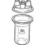 PYREX 3L Resin Reaction Kettles with Covers, FourㅡNeck Standard Taper Joints (6947-3L)