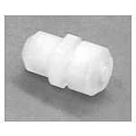 Sample uptake tubing connector for quartz concentric nebulizer, with FPM O-ring. Connects concentric nebulizer with sample line. Port with large hole connects to nebulizer; smaller port connects with sample tubing.
