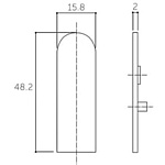 키구치 캡 조정 도어용/화이트 15.8×48.2 mm