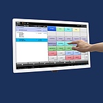 WELL 215HDMI TB 시리얼 외장 화이트 터치 (받침대 TB형ㅣ시리얼포트 외장형ㅣ감압식 터치)