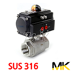 공압 스텐볼밸브 (2PC/FULL/SUS316/싱글)
