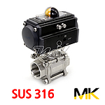 공압 스텐볼밸브 (3PC/SUS316/싱글)