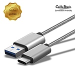 USB-A 3.0 to Type-C 3.1 충전케이블, CS302 (메탈실버/2m)