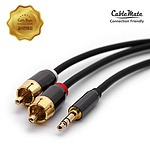 3.5 스테레오 to 2RCA 변환케이블, 고급형 무산소동, CM-SR02 (블랙/1.5m)