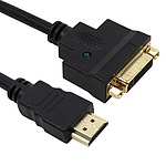 DVI-I 듀얼 to HDMI F/M 변환케이블, (JUSTLINK LED HMDFC (블랙/0.2m)