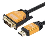 HDMI 1.4 to DVI-D 듀얼 변환케이블, 골드메탈, JUSTLINK-DH020G (2m)