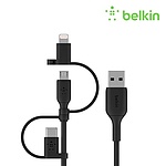 USB-A 2.0 to 3in1 고속 충전케이블, 부스트업 유니버셜, CAC001bt1MBK (블랙/1m)