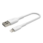 USB-A 2.0 to 라이트닝 8핀 고속 충전케이블, 부스트업 브레이디드, CAA002bt0MWH (화이트/0.15m)