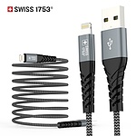 USB-A 2.0 to 8핀 고속 충전케이블, 스위스1753 (패브릭/1.2m)