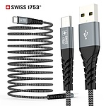 USB-A 2.0 to Type-C 고속 충전케이블, 스위스1753 (블랙/2m)