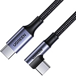 Type-C 2.0 to Type-C 2.0 고속 충전케이블, 한쪽 90도 꺽임, U-70643 (1m)