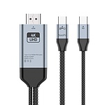 Type-C 3.1 to HDMI, 100W 고속충전, 미러링 케이블, 넷플릭스지원, CH46P (2m)