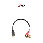 3.5 스테레오 to 2RCA M/F 변환케이블, C14443 (블랙/0.15m)