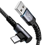 USB-A 2.0 to Type-C 고속 충전케이블, 한쪽 90도 꺽임, WU5171-0.5M (0.5m)