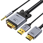 RGB(VGA) to HDMI 2.0 변환케이블, 그레이메탈, DG4423-2M (2m)