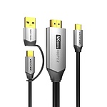Type-C 3.1 to HDMI 2.0 미러링 케이블, 충전지원, 넷플릭스지원, CGXBF (1m)