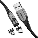 USB2.0 180도 마그네틱 고속 충전 케이블 (C타입/5핀단자 포함) 1M (CQXHF)