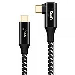 Type-C 3.1 Gen2 to Type-C 3.1 Gen2 100W 고속 충전케이블, 한쪽 90도 꺽임, UMCA-CL100W1M (1m)
