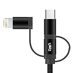 USB-A 2.0 to 3in1 멀티 고속 충전케이블, UMCA-MFI3IN1 (1.2m)