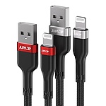 A to 8핀 메탈쉴드 고속 충전 케이블 0.3M