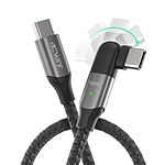 100W C to C 180도 각도조절 고속충전 케이블 0.6m