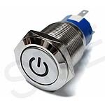 (법인전용) QN19-C5 전원 5색 자동복귀 온오프 LED 메탈 방수스위치 (LOCK GREEN 12V)