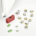 PC포트보안팩 2, 베이직7종+미니3종(베이직/미니키 미포함) PCP2ORGN(오렌지/그린)