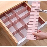 (법인영업) 잘라쓰는 파티션 책상 서랍 칸막이 연핑크 라지 4P