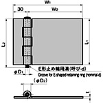 스테인리스 중량용 평 경첩(L1:80×W1:142)