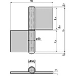 중량용 양발기 경첩(L1=123)