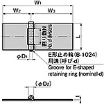 절곡용 수평형 평 경첩(L=60 W1=52)