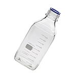 Clear glass bottle square GL45 1L