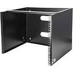 8U 벽 마운트 브래킷/깊이 35cm 얕은 서버 랙/19인치형 대응 패치 패널 랙/IT & 네트워크 기기용 벽걸이 브래킷/내하중 36kg/블랙