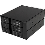 3x 3.5인치 SAS 2.0/SATA 3.0 HDD 하드 디스크 드라이브 대응 모바일 랙 알루미늄 케이스 채용 이너 트레이 불필요 핫 스왑 대응