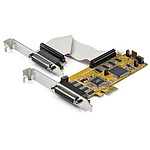 8 포트 시리얼 RS232C 증설 PCI Express 카드 16550 UART D-Sub(44핀-9핀) 변환 브레이크 아웃 케이블 부속