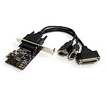 RS232C 직렬 인터페이스 카드/PCI Express x1/2x DB9 + 1x 병렬/16C450/16C550 UART/표준 & 로우 프로파일/Windows Linux/PCIe DB9 변환 어댑터