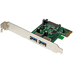 USB 3.0 2포트 증설 PCI Express 인터페이스 카드 UASP 대응 2x USB 3.0 5Gbps 확장용 PCIe 접속 보드 SATA 전원 단자 첨부