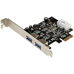USB 3.0 2포트 증설 PCI Express 인터페이스 카드 UASP 대응 2x USB 3.0 5Gbps 확장용 PCIe 접속 보드 주변기기 전원 단자 첨부