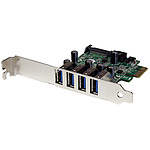 USB 3.0 4포트 증설 PCI Express 인터페이스 카드 4x USB 3.0 확장용 PCIe x1 접속 보드 SATA 전원 단자 부착