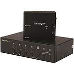 멀티 비디오 입력 대응 HDBaseT 익스텐더 연장기 세트 스위치 기능 내장 Cat5e/Cat6 케이블 사용 DisplayPort/VGA/HDMI 전환기 4K 대응