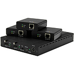 HDBaseT 규격 대응 3포트 HDMI 익스텐더(연장기) 세트 송신기 1대 & 수신기 3대 CAT5 케이블 대응 1x3HDMI 스플리터 4K2K 대응