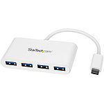 4포트 USB 3.0 허브 USB Type-C 접속 USB-C - 4x USB-A USB 버스 파워 대응 화이트