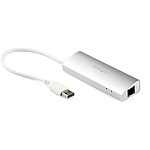 USB 3.0 허브/Type-A 접속/3포트/3x USB 3.2 Gen 1 Type-A/5Gbps/유선 LAN 어댑터 내장/버스 파워/27cm 일체형 케이블/RJ45 기가비트 이더넷/USB 증설용 허브