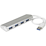 USB 3.0 허브/Type-A 접속/4포트/4x USB 3.2 Gen 1 Type-A/5Gbps/버스 파워/27cm 일체형 케이블/USB 증설용 허브