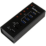 4포트 USB 3.0 허브 충전용 USB 포트 x3 탑재(2x 1A / 1x 2A) 벽 장착용 브래킷 부속