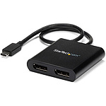 USB-C - 2x DisplayPort 1.2 변환 어댑터/4K30Hz/듀얼 모니터/30cm 일체형 케이블/Windows 전용/MST 허브/멀티 모니터 디스플레이 포트 분배기/Type-C 디스플레이 어댑터