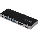 USB Type-C 멀티 변환 어댑터/직삽 타입/USB-C 멀티 허브/4K 60Hz HDMI 2.0/100W USB PD/USB 3.0 허브(2x USB-A)/3.5mm 스테레오 미니/타입 C트래블 독