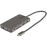 멀티 포트 어댑터/USB-C 연결/단일 모니터/HDMI 또는 VGA/100W PD/USB 허브/SD & MicroSD 카드 리더/유선 LAN